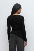 Asymmetric tie top - Noir
