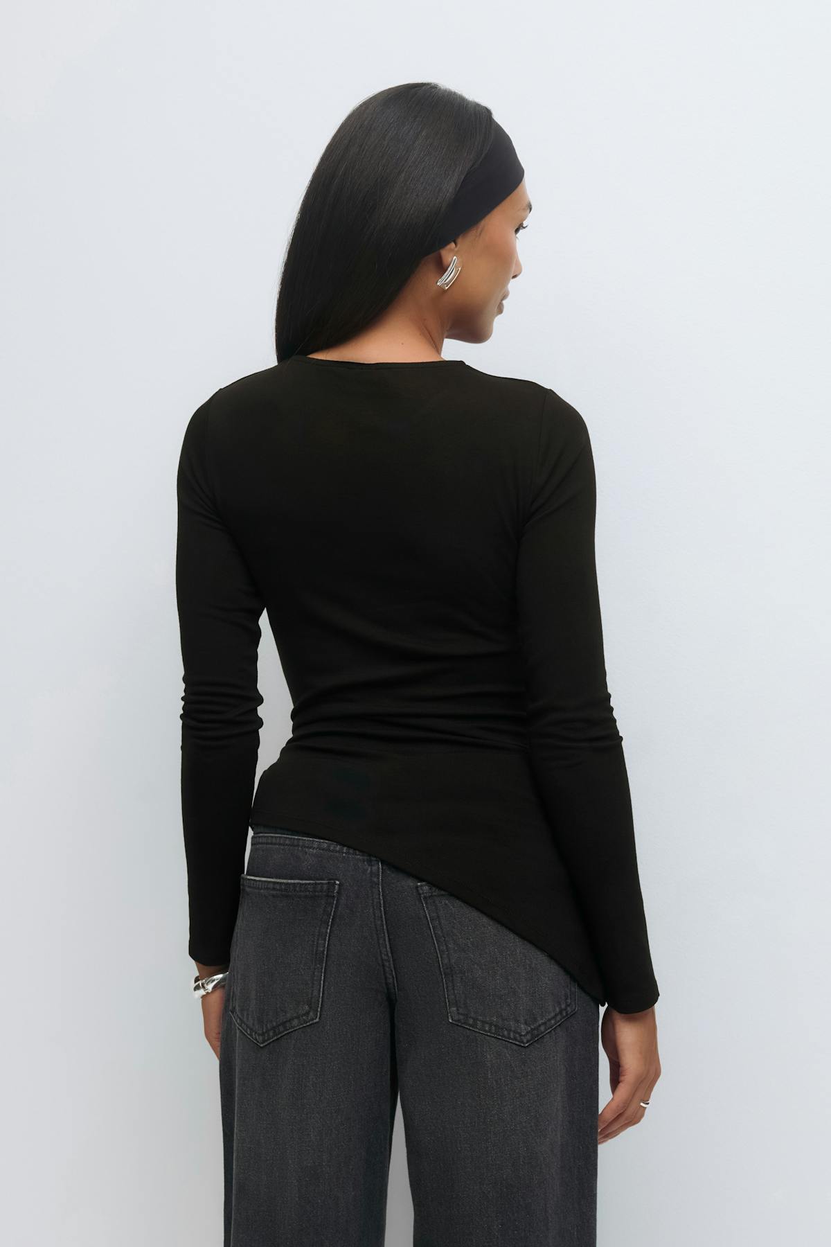 Asymmetric tie top - Noir
