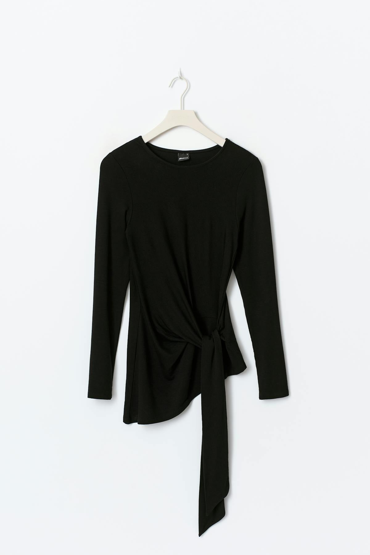 Asymmetric tie top - Noir