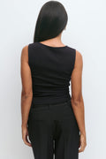 V-neck lace tank - Noir