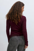 Asymmetric lace detail top - Gardenia