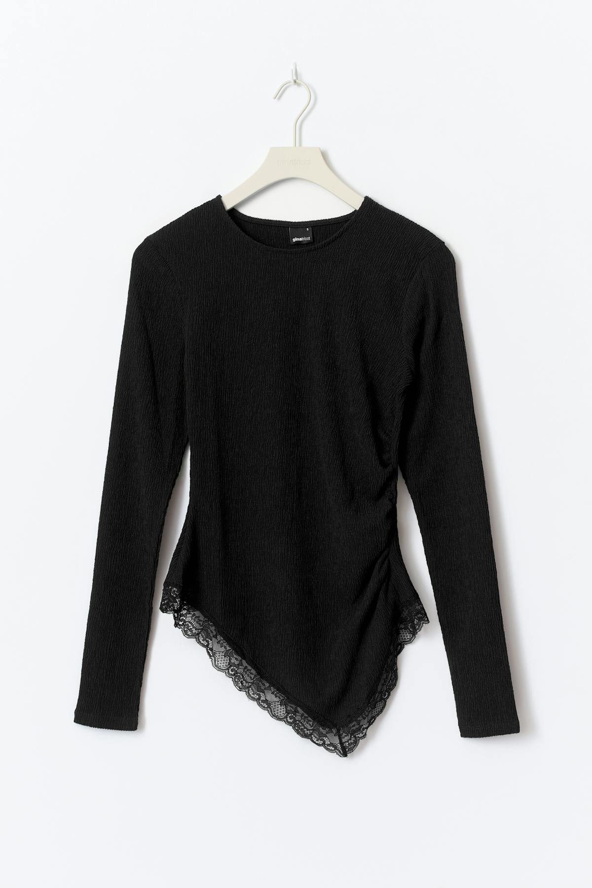 Asymmetric lace detail top - Sea turtle