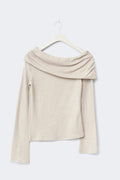One shoulder top - Brown melange