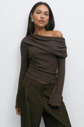 One shoulder top - Bordeaux