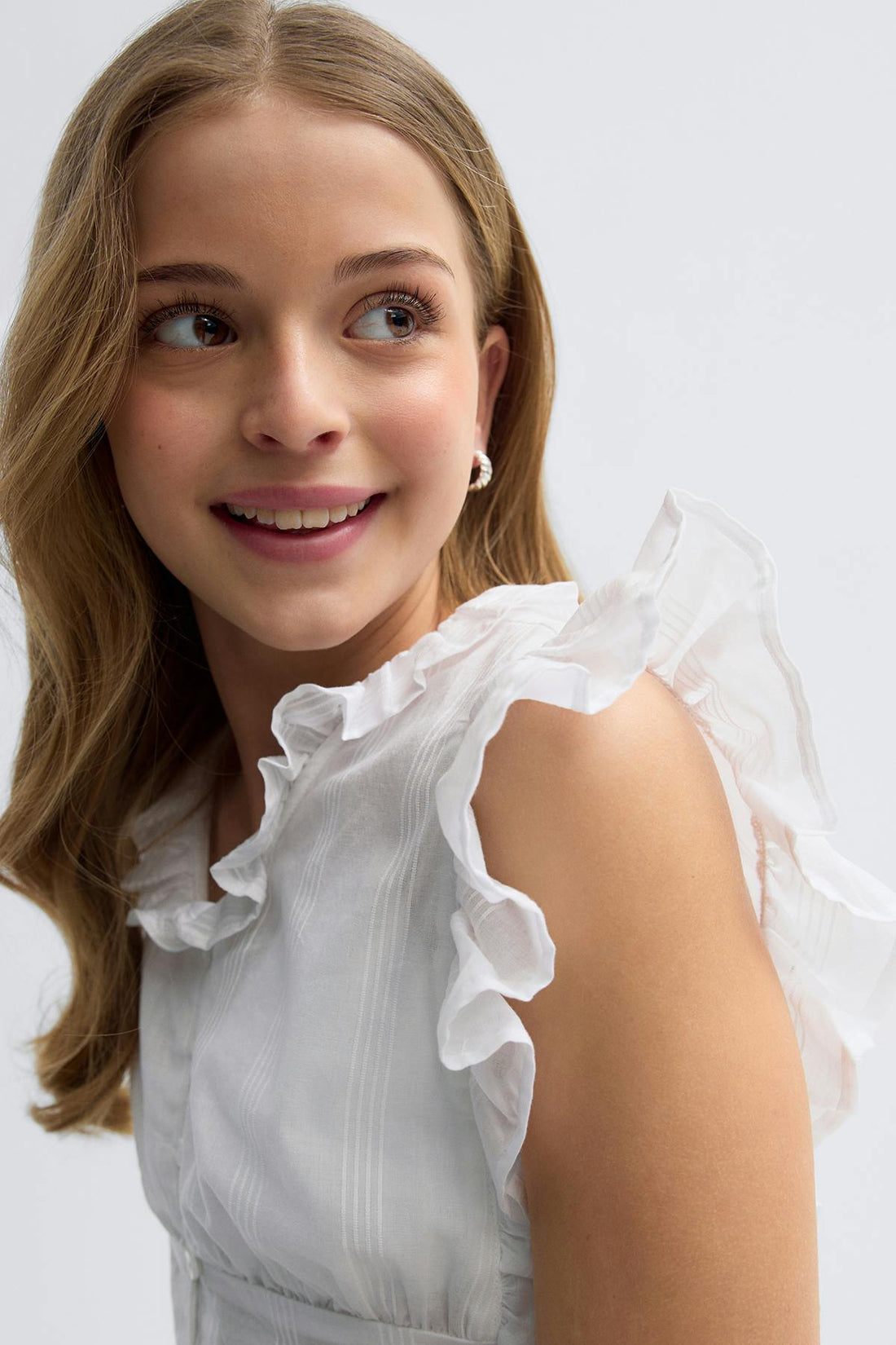 Y fitted short sleeve top - Blanc