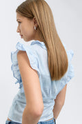 Y fitted short sleeve top - Bleu clair