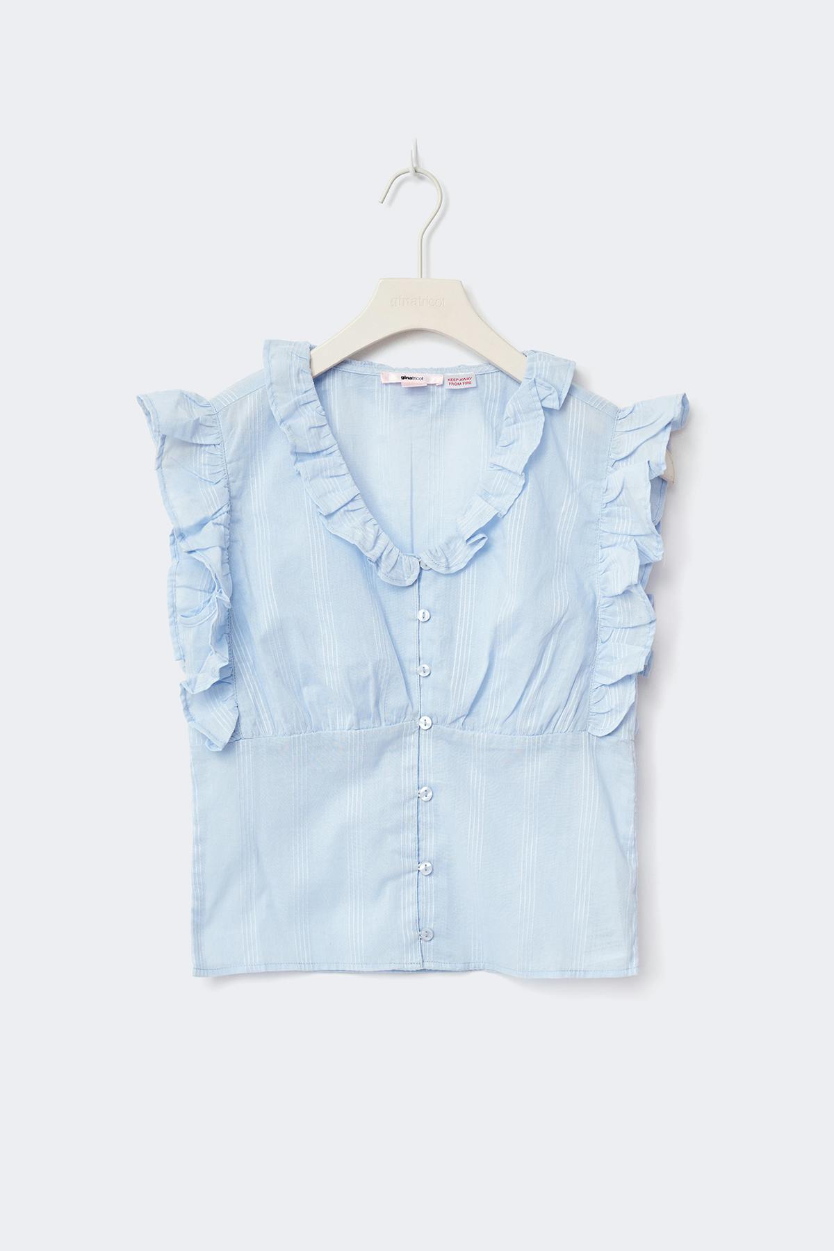 Y fitted short sleeve top - Bleu clair
