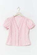 14+ fitted short sleeve top - Rose
