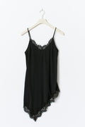 Asymmetric lace singlet - Noir