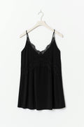 Long lace singlet - Noir
