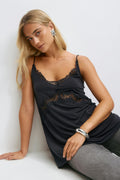 Long lace singlet - Gris anthracite