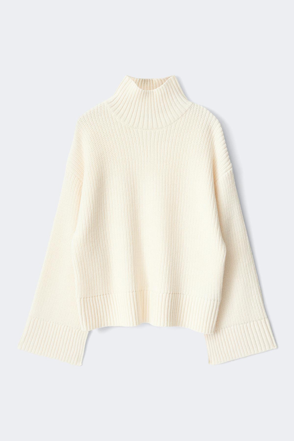 Knitted turtleneck sweater - Chocolate brown