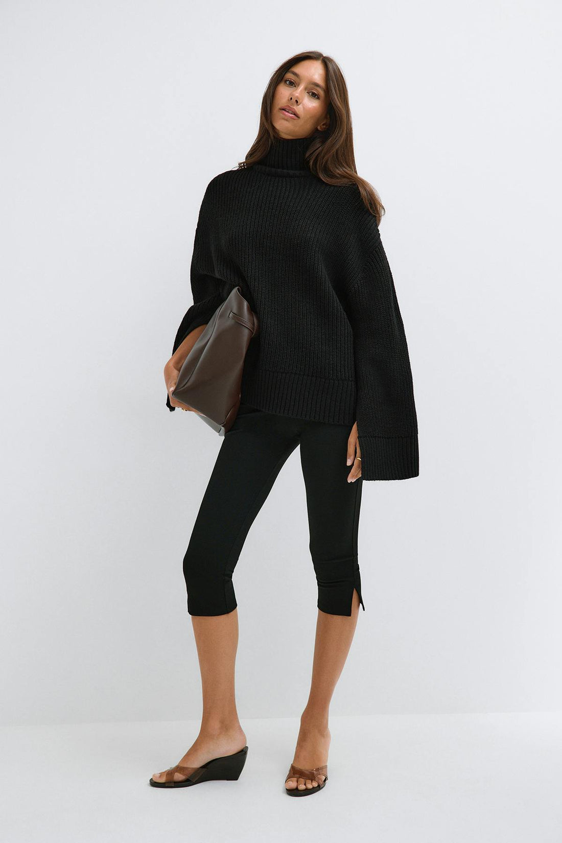Knitted turtleneck sweater - Noir