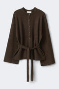 knitted tie cardigan - Sahara sun