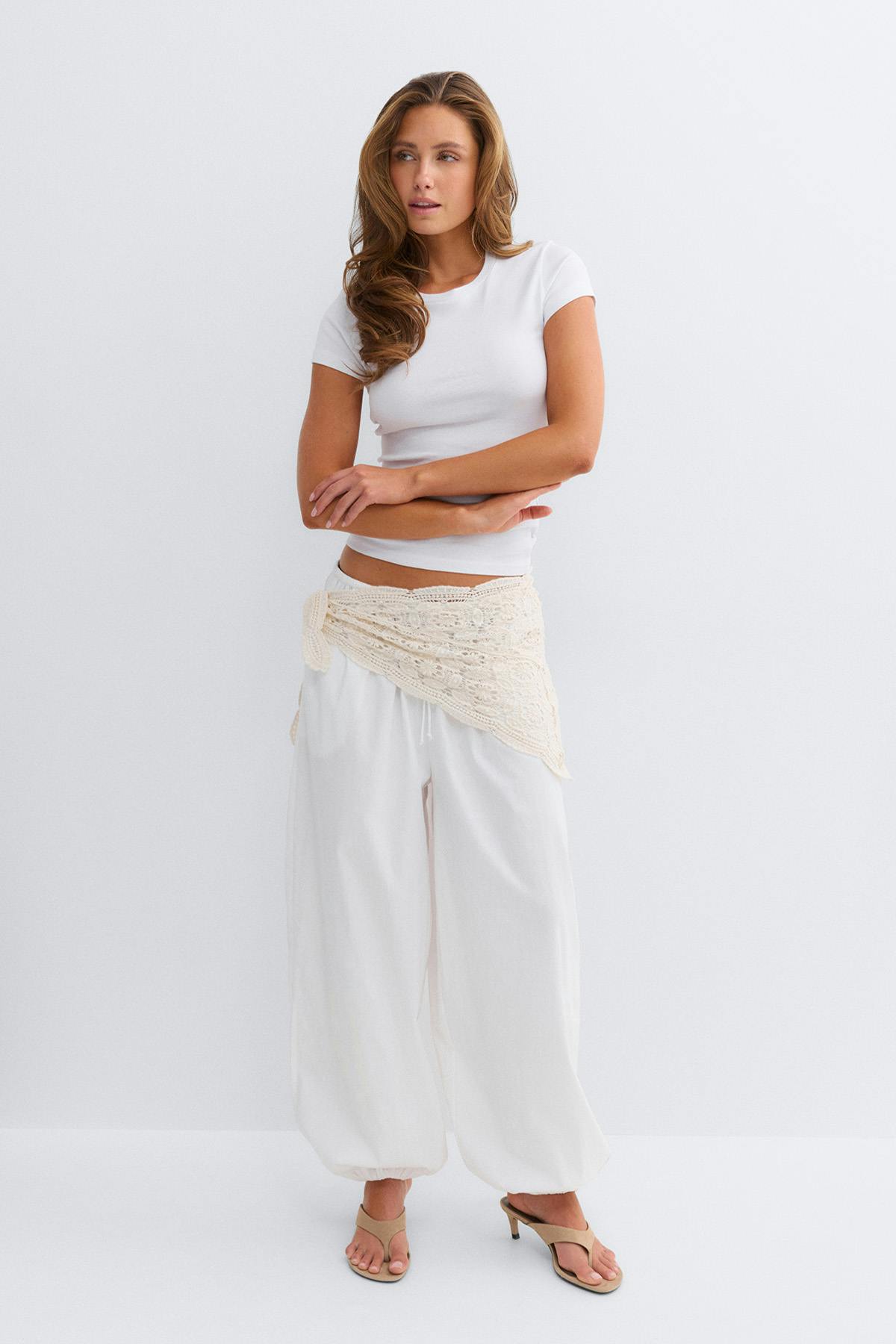 Cotton balloon trousers - Bleu clair