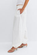 Cotton balloon trousers - Blanc