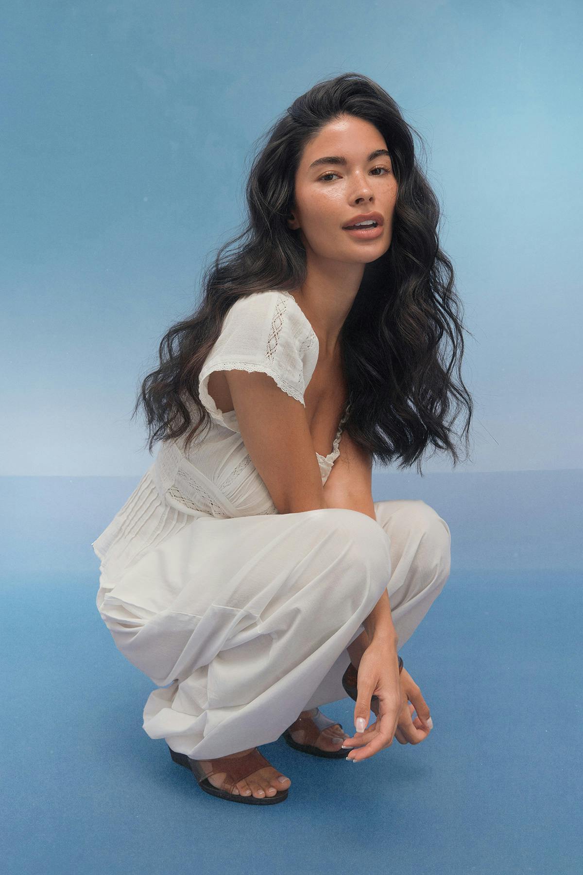 Cotton balloon trousers - Bleu clair