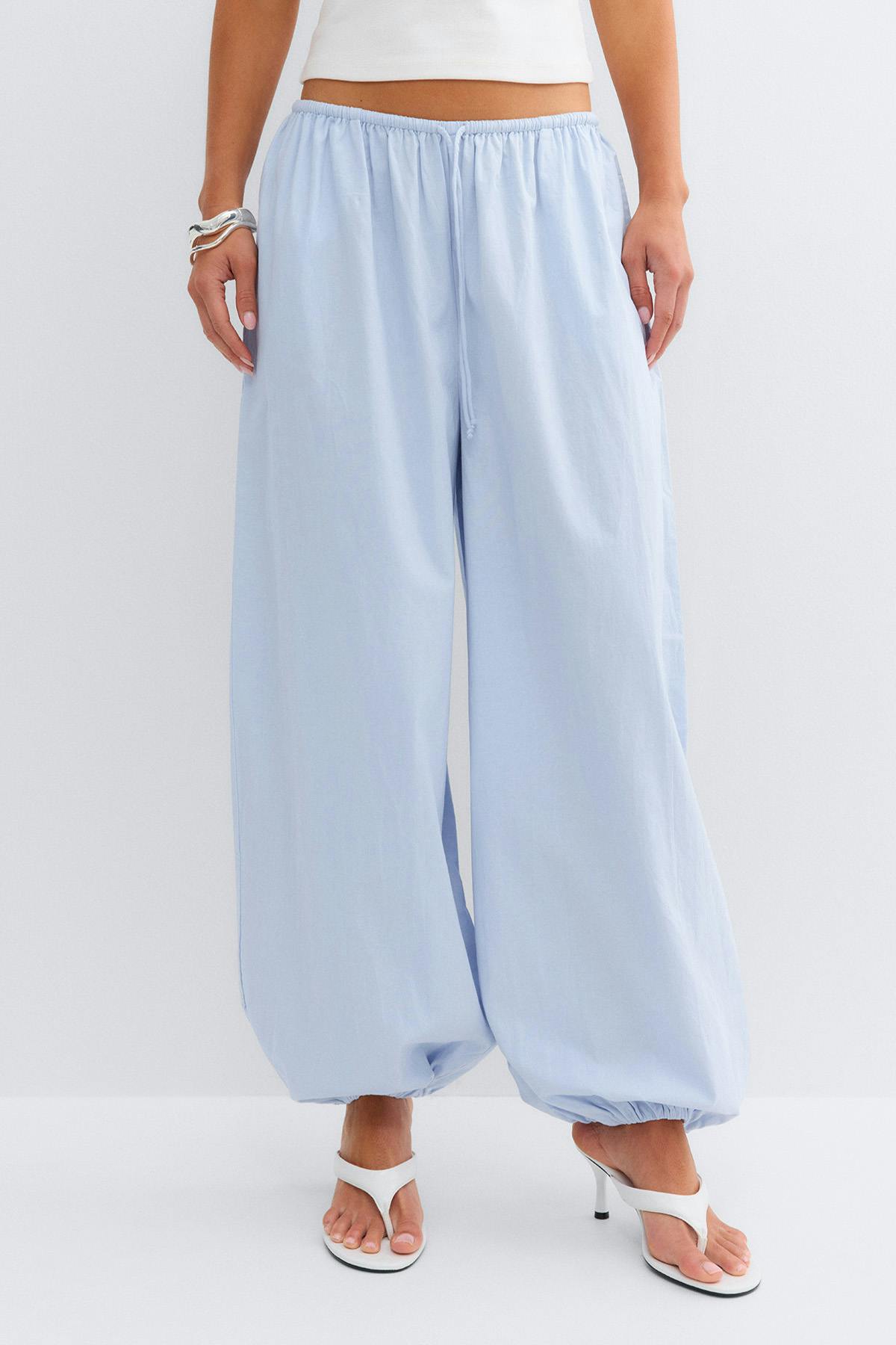 Cotton balloon trousers - Bleu clair