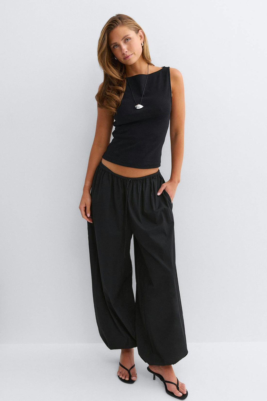 Cotton balloon trousers - Noir