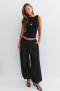 Cotton balloon trousers - Noir