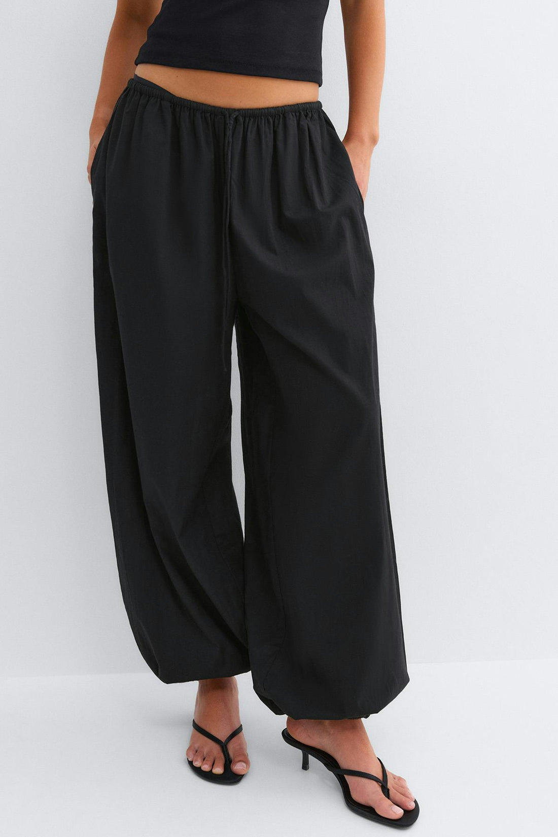 Cotton balloon trousers - Noir