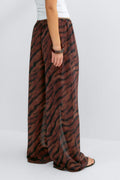 Wide chiffon trousers - Brown/taupe