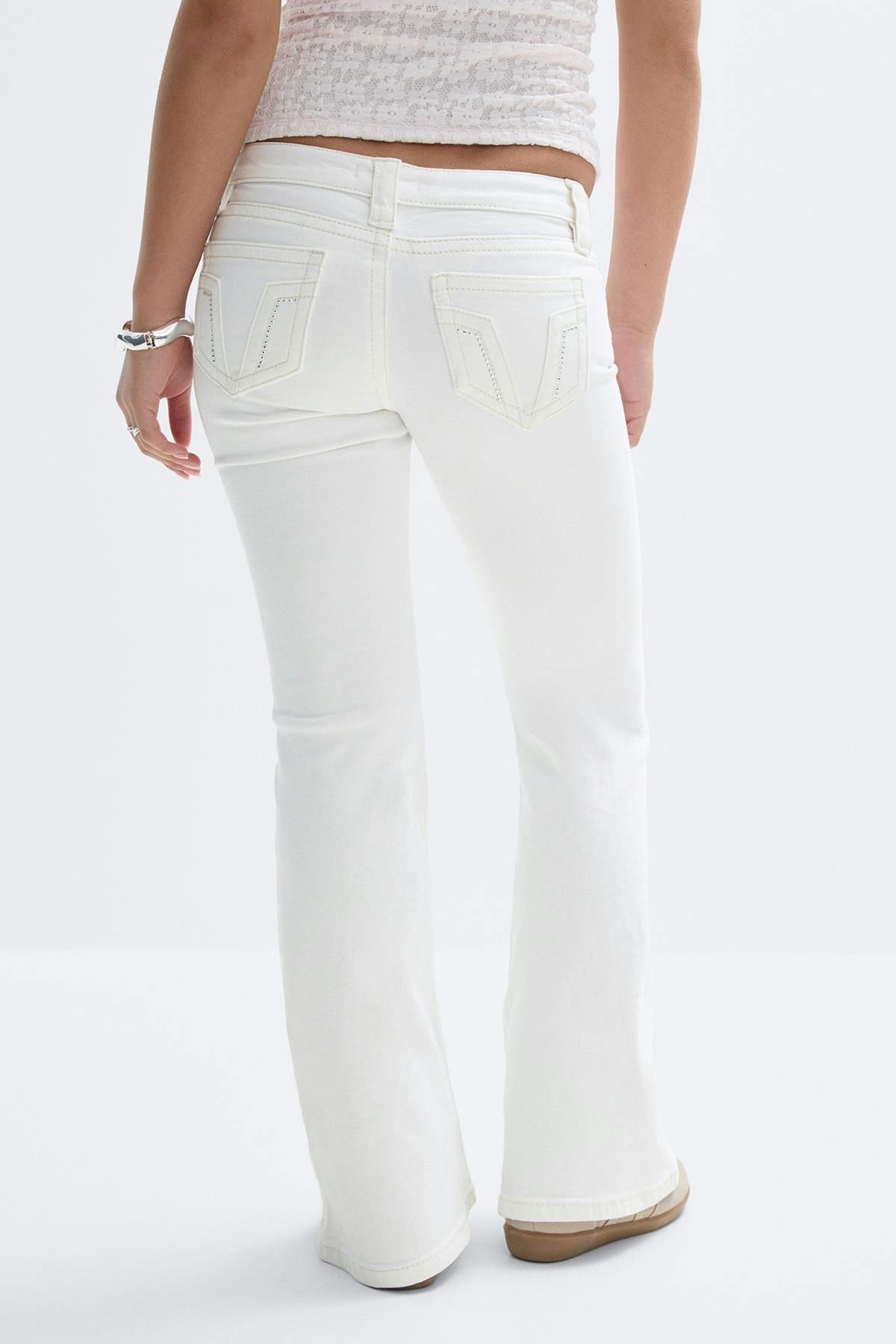 Y for real low waist jeans - Blanc