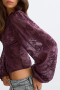 Shaped blouse - Purple/stripe
