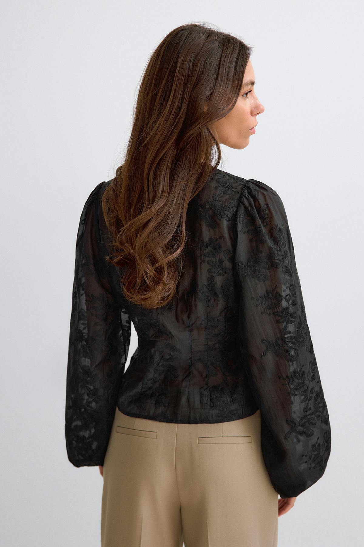 Shaped blouse - Blue/stripe