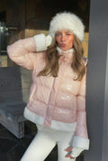 14+ padded fur jacket - Rose clair