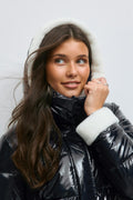 14+ padded fur jacket - Bleu marine
