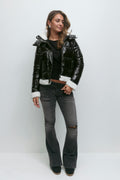 14+ padded fur jacket - Noir