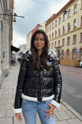 14+ padded fur jacket - Noir