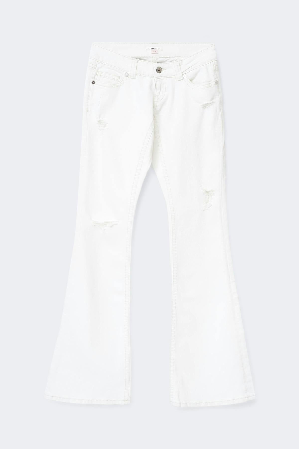 14+ low rise flare jeans - Blanc