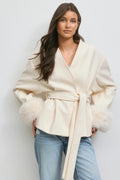 14+ shaped fur felt jacket - Noir