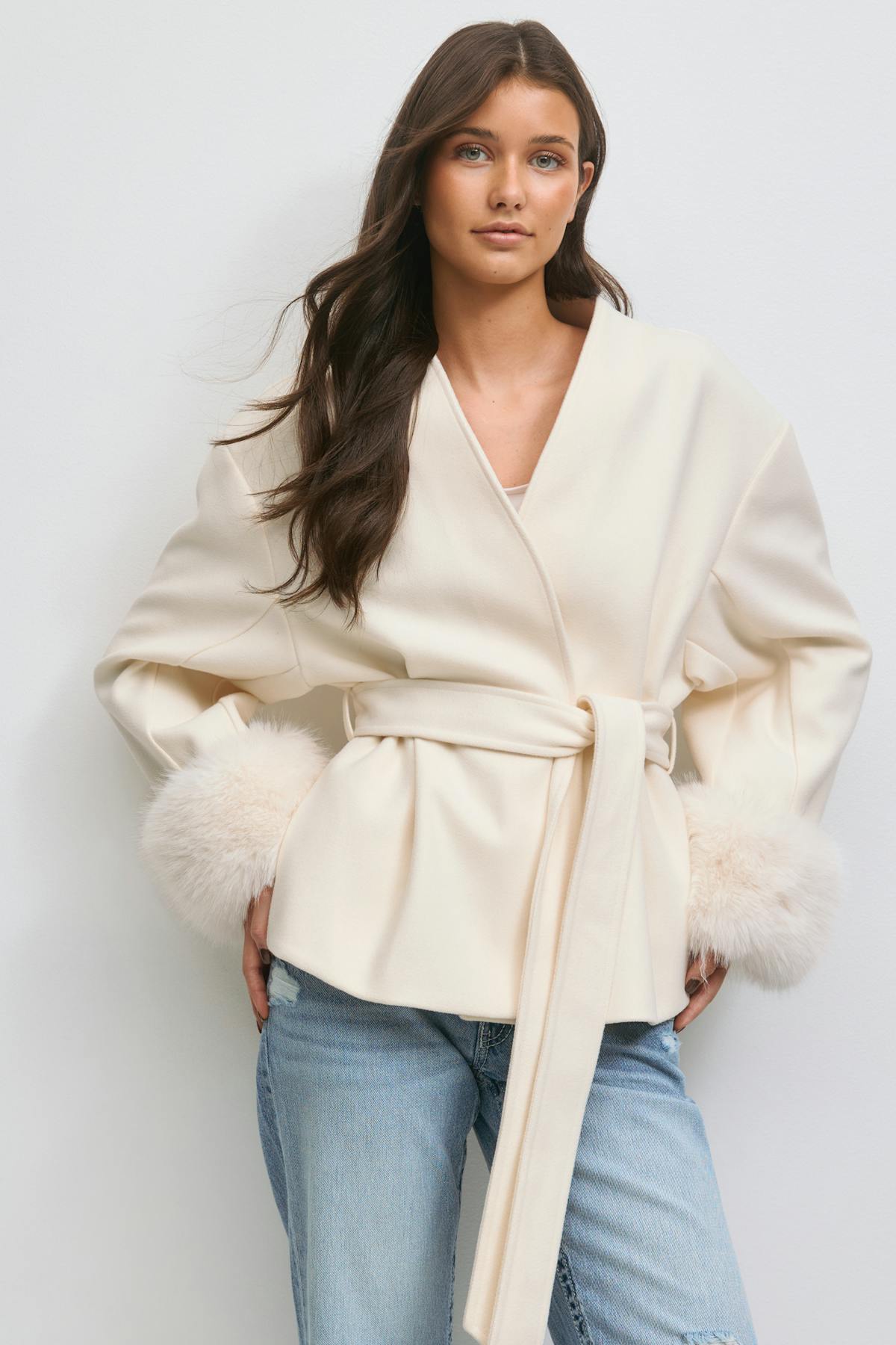 14+ shaped fur felt jacket - Noir