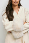 14+ shaped fur felt jacket - Antique white