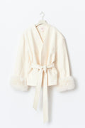 14+ shaped fur felt jacket - Antique white