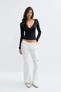 14+ low rise flare jeans tall - Mid blue