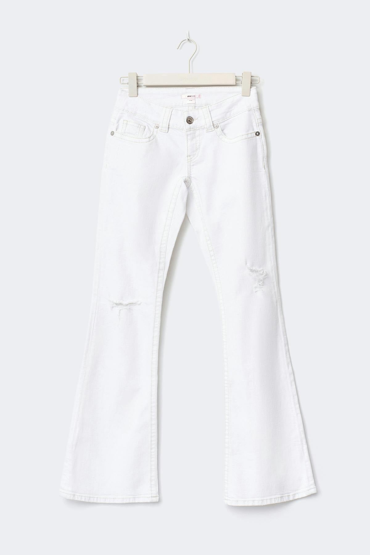 14+ low rise flare jeans tall - Blanc