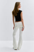 14+ pleated flare jeans - Army green
