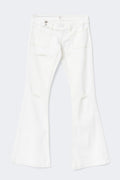 14+ pleated flare jeans tall - Blanc