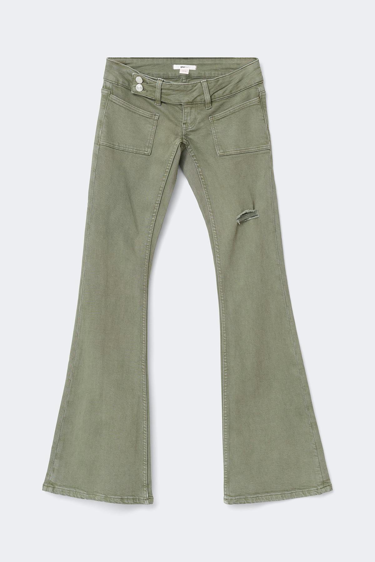 14+ pleated flare jeans tall - Blanc