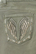 14+ pleated flare jeans tall - Army green
