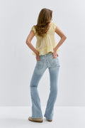 14+ the cross low flare jeans - Lt blue ripped