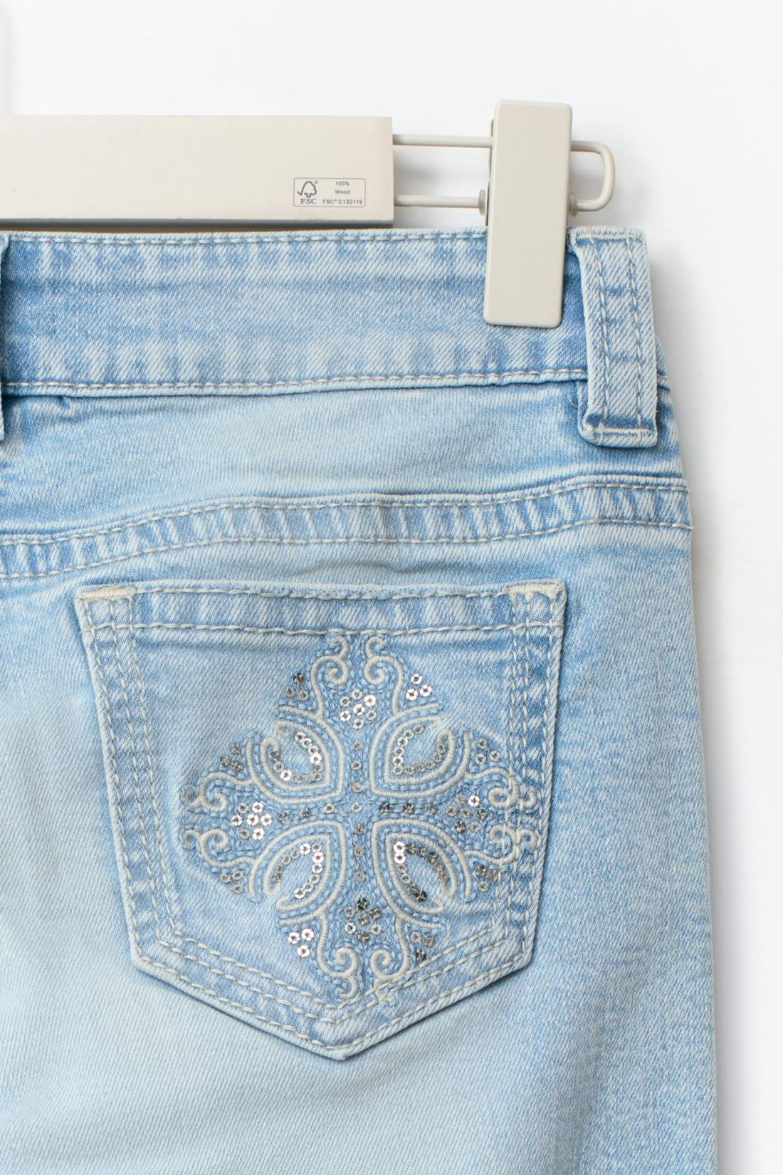 14+ the cross low jeans tall - Lt blue ripped
