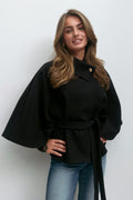 14+ belted cape - Noir