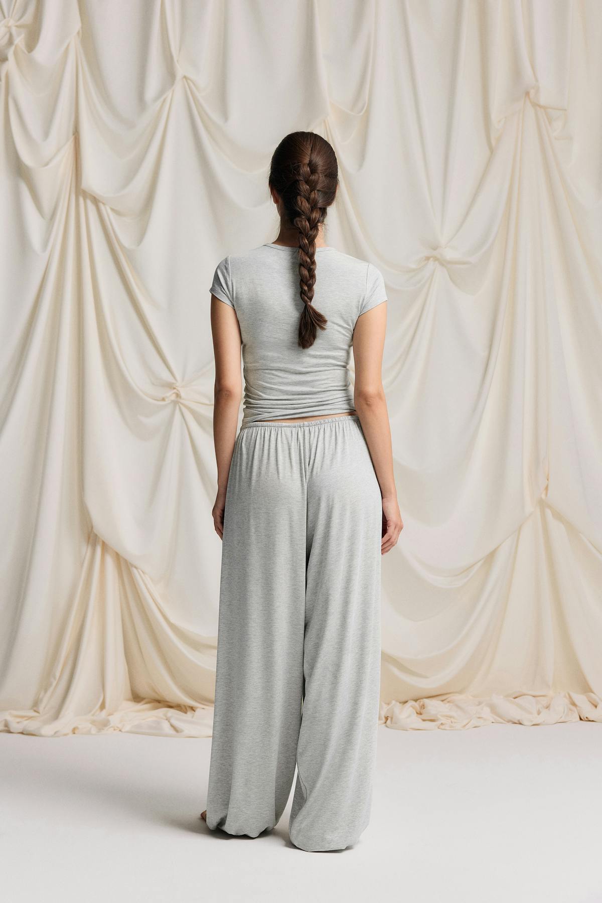 Balloon loungewear trousers - Grey melange