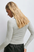 Ruched drapy top - Grey melange