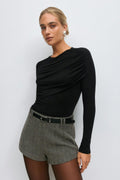 Ruched drapy top - Noir